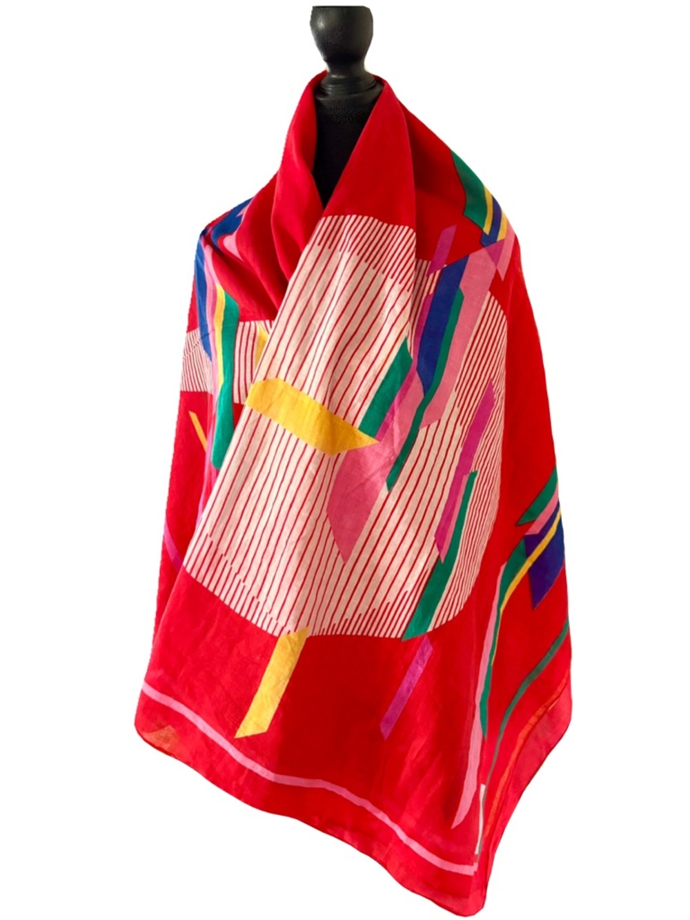 Gim Renoir 70's Abstract Scarf Sarong Wrap 62 x 46 Made in Italy 100% Cotton